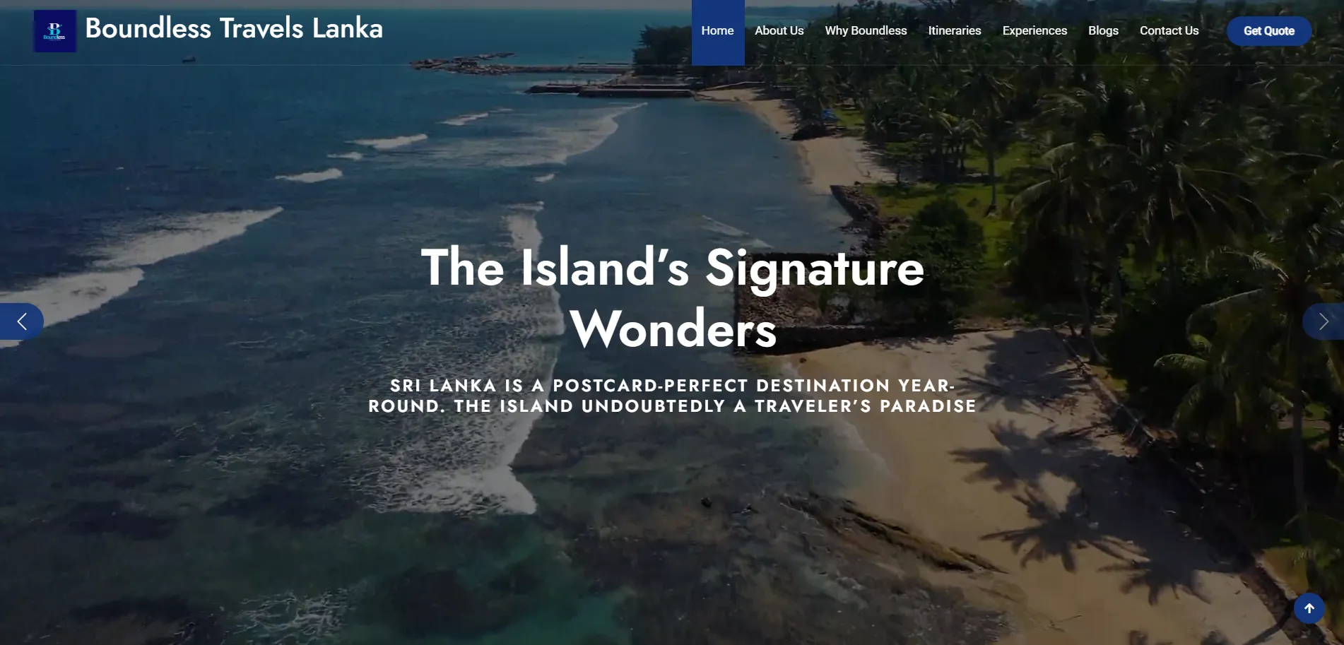 Boundless Travel home page