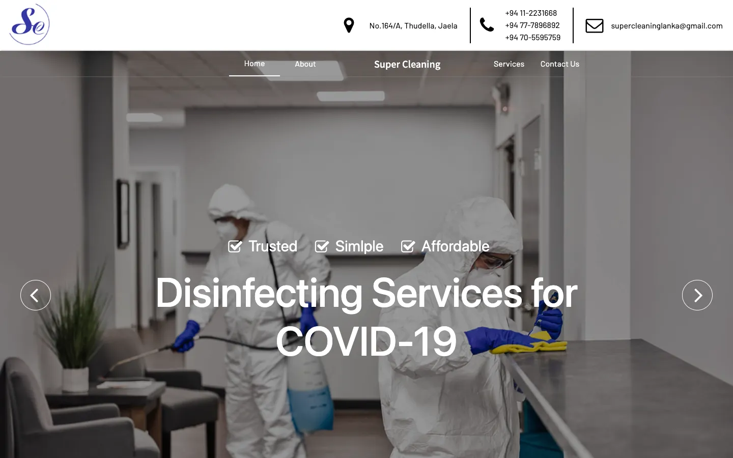Super Cleaning Lanka home page